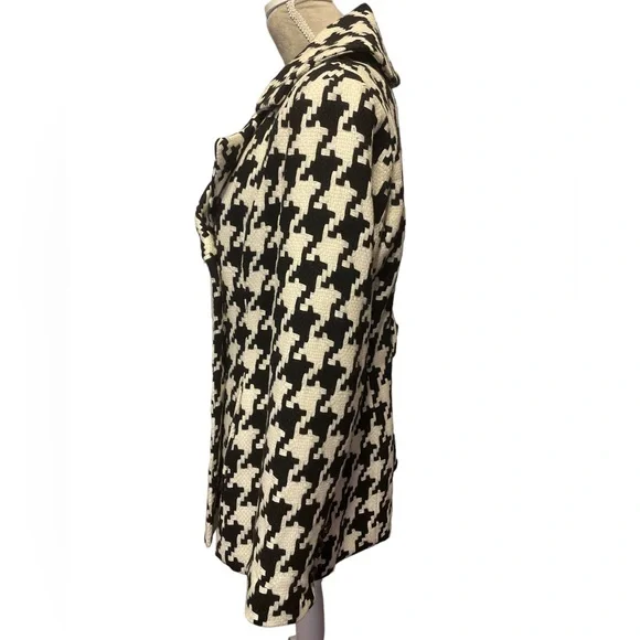 White House Black Market Houndstooth Pea Coat Large - Picture 5 of 13